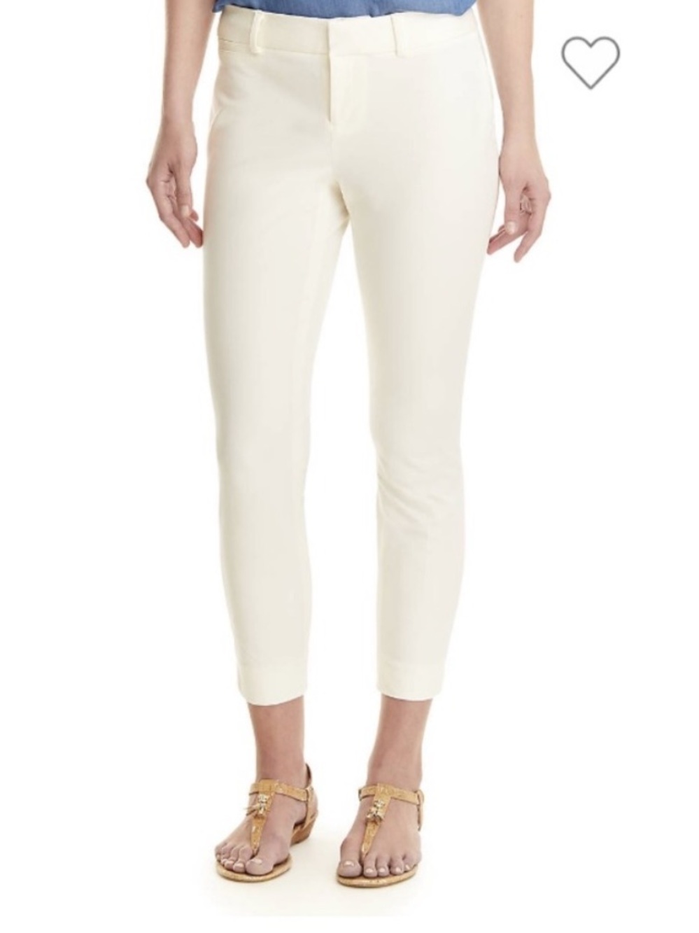 Crown & Ivy White Ankle Pants Size 12 Bi-Stretch Slim Straight Workwear Summer